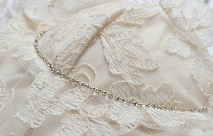 DOLLY Elegant French Style Cream Ruffled Lace Fake Two Piece Midi Dinner Dress-KAKA