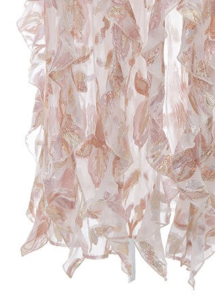 Wardrobes by Chen Luxury Ruffled Bow silk Resort Dress-Ania