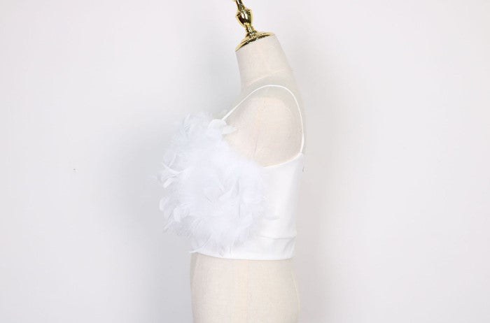 DOLLY Elegant Black/White Sleeveless Suspender Short Chic Vest-CASA