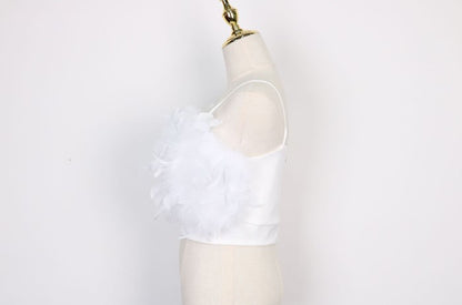 DOLLY Elegant Black/White Sleeveless Suspender Short Chic Vest-CASA