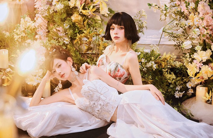 DOLLY Elegant White Natural Waist Flower Bud Long Chic Skirt-CYNTHIA  (V)