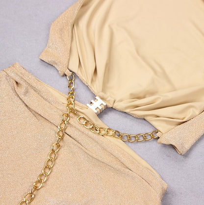 DOLLY High End Nude Swing Neck Sleeveless Waist Baring Irregular Hem Cocktail-LYLA