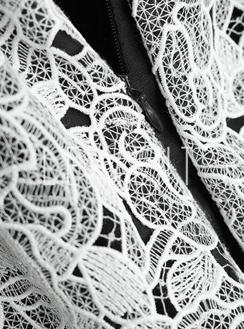 LE VENT&TES AILES French embroidery lace elegant A-line fill skirt-ESME