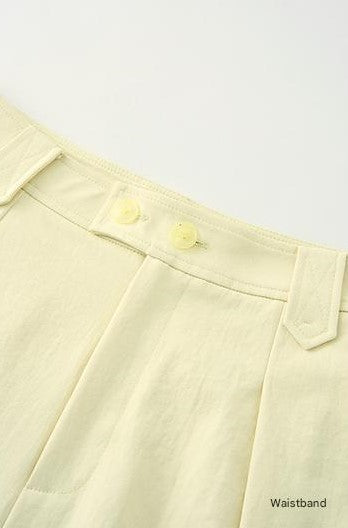 SUSHE eight-point straight banana relaxed wide-leg pants-KATY
