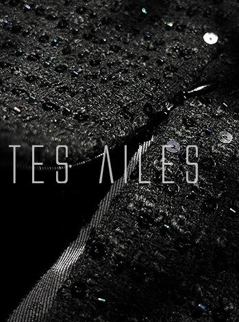 LE VENT&TES AILES High-end Luxury Heavy Work sequin Tweed Jacket Skirt Suit-FINN