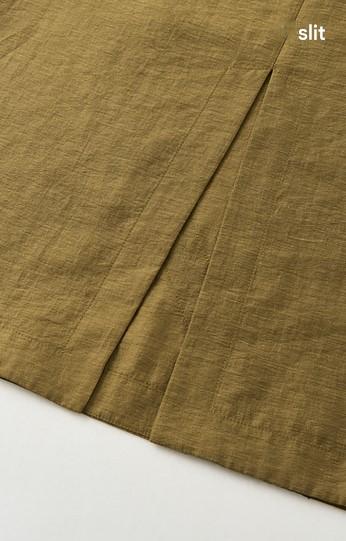 SuShe Elegant Tencel linen lace stitching back slit skirt -SARA