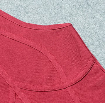 DOLLY Elegant Sleeveless Stand Collar Body Hug Midi Sexy Date Dress-NAT