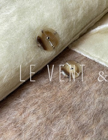 LE VENT&TES AILES French luxury fine long color-block wool coat -ALEC.