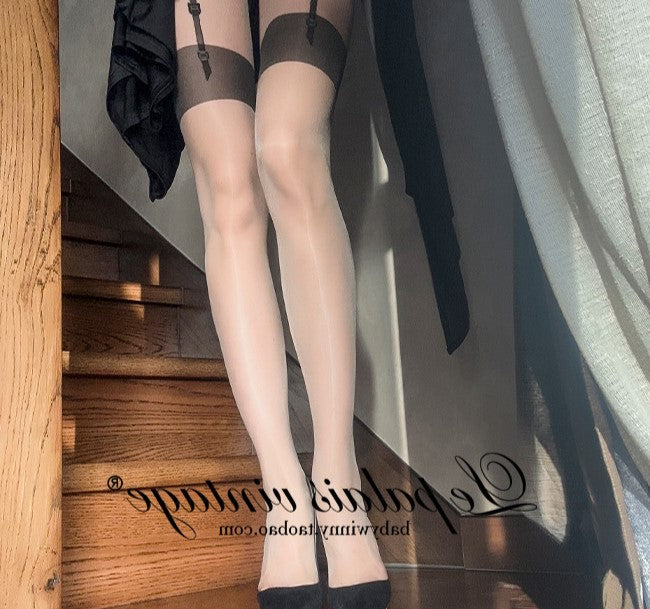 Le Palais Vintage High End Sexy Fake Garter Transparent Skin Open Pantyhose-Gracia