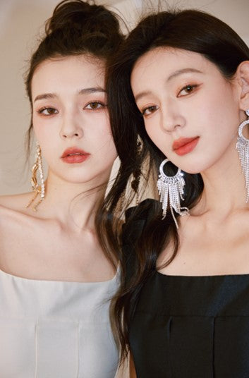 DOLLY Elegant Retro Square Neck Short Puff Sleeve Satin Long A-Line Dress-BAMBI