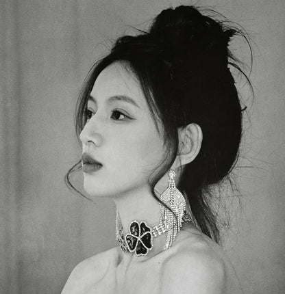 DOLLY High End Full Diamond Tassel Chic Earring-BOMA