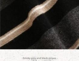 PIAOIN stripe design neutral loose long sleeve T-shirt silk wool knitwear spring-CIX