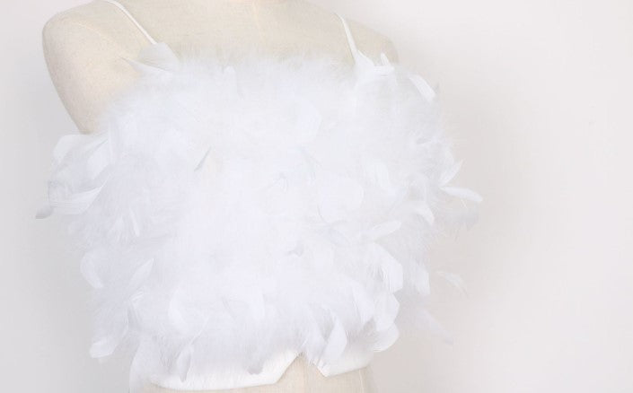 DOLLY Elegant Black/White Sleeveless Suspender Short Chic Vest-CASA