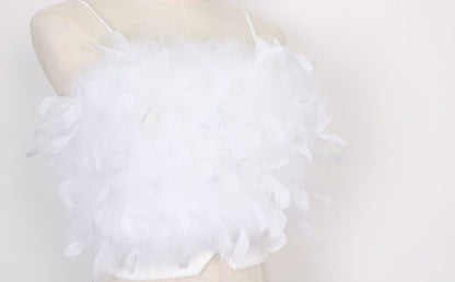 DOLLY Elegant Black/White Sleeveless Suspender Short Chic Vest-CASA