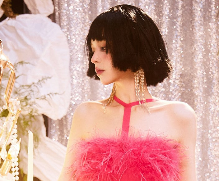 DOLLY Luxury Large Diamond Stylish Tassel Earring-JENNIE