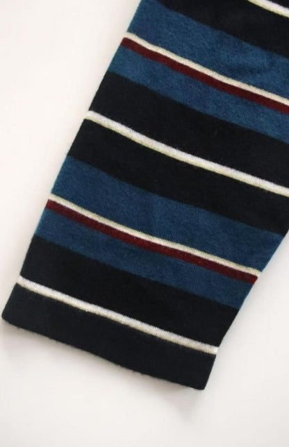 PIAOIN stripe design neutral loose long sleeve T-shirt silk wool knitwear spring-CIX