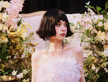 DOLLY Luxury Large Diamond Stylish Tassel Earring-JENNIE