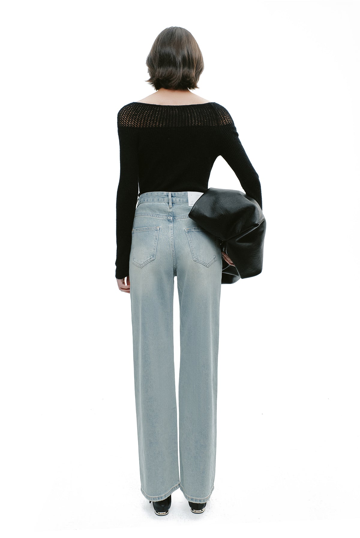 YES BY YESIR crocheted one-line collar knitted pullover - PLEASURE.