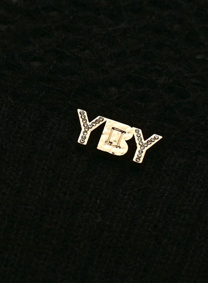 YES BY YESIR crocheted one-line collar knitted pullover - PLEASURE.