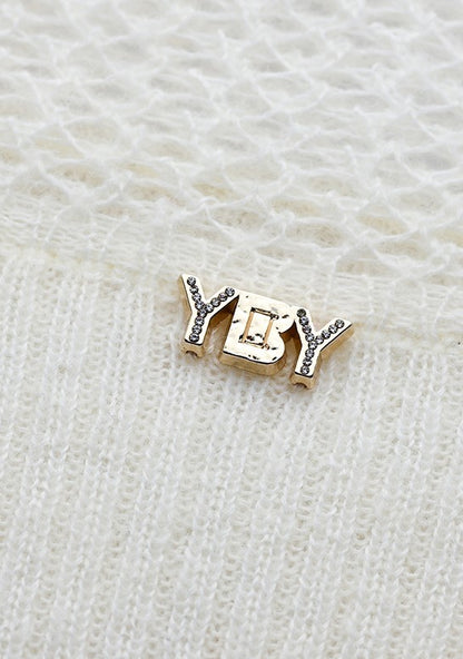 YES BY YESIR crocheted one-line collar knitted pullover - PLEASURE.