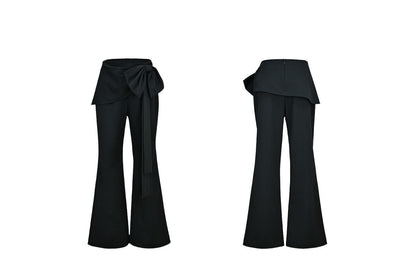 YES BY YESIR bow-tied waist casual pants - POWER.
