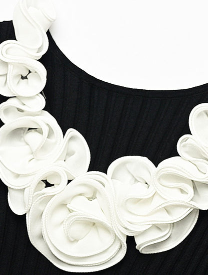 YES BY YESIR Ballet Flower Knit Short Dress - PRESS.