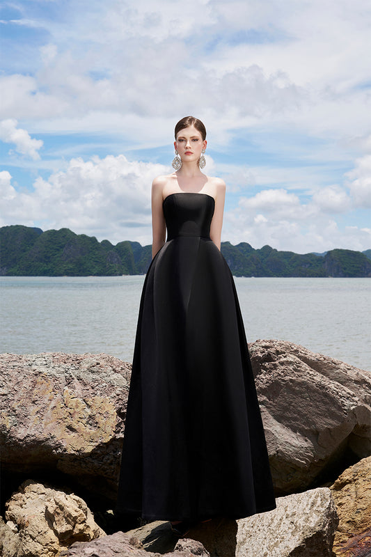 Tracy Studio luxury Strapless Front Slit A-line Ball gown Dress - Teccla