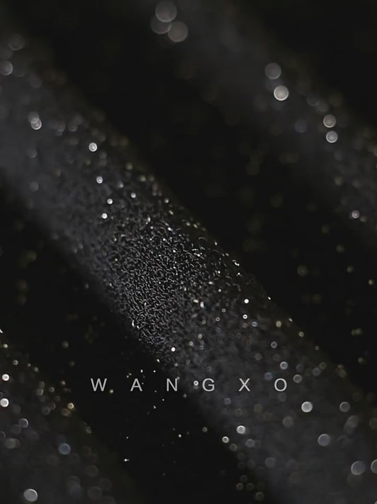 WANGXO | Sparkling Silk High-Density Knit Hand-Shaped Lace Detail V-Neck Slim Fit Top -NOYA