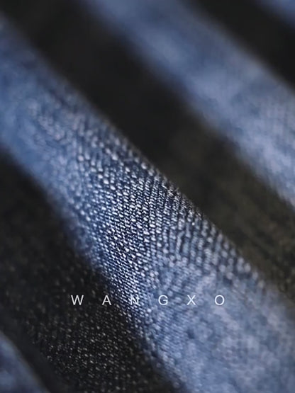 WANGXO| Micro-Elastic High-End Long-Staple Cotton Double Wash High-Waisted A-Line Short Denim Culottes - Clara