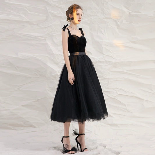 YIGE Black Velvet Bandeau Top Mesh Skirt Two Piece Set - Pavilion Lila