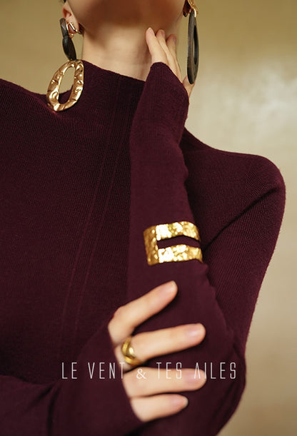 LE VENT&TES AILES seamless Yangtze yarn wool high-neck knit turtle neck-FEY