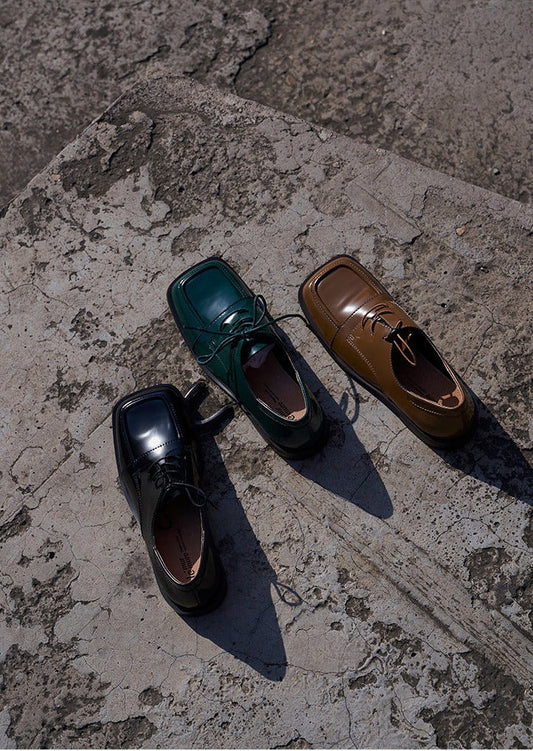 Lacquer Vintage Flat Designer Loafers Shoes- Jina