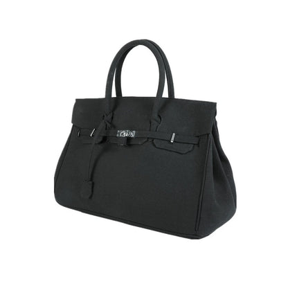 Black large-capacity canvas birkin inspired weekender travel bag