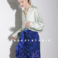 Elegant quality Acetate jacquard satin gloss minimalist bat sleeve shirt - Josephine