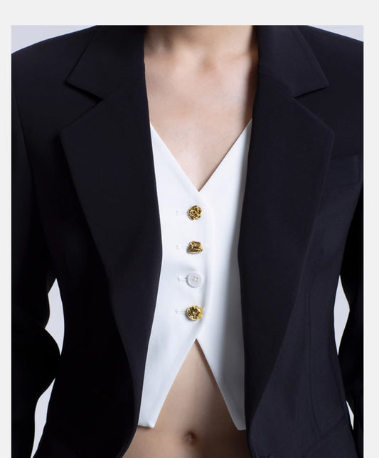 LEDIM W Detachable Fake Two Suit Jacket -Kata