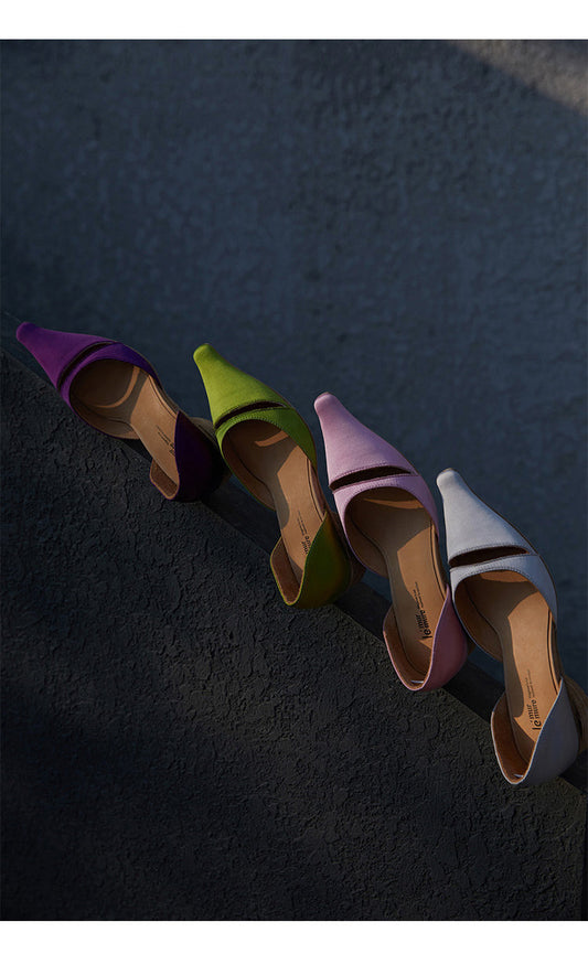 Exclusive Trendy into Italian Imported Satin Pointed Shoes- Muli