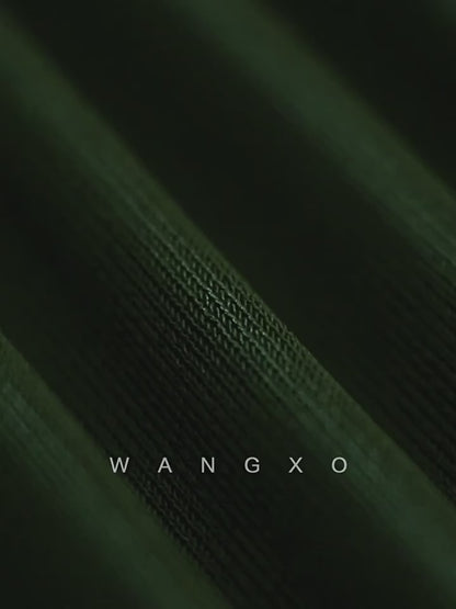 WANGXO |Vertical-Cut Acetate Double-Sided Threaded Halterneck Knitted Top -VELA