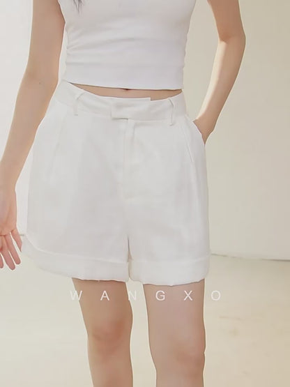 WANGXO | Pure Natural Linen Old Money Style Versatile Shorts -LUMA