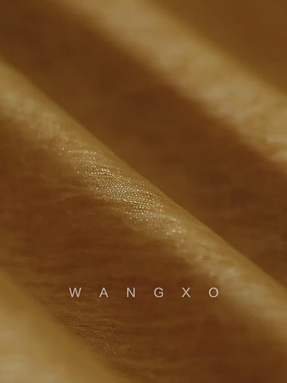 WANGXO | Silky Smooth Double-Sided Satin Top Glass Beaded Umbrella Hem Suspender Skirt Set -ELVA