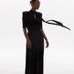 High-end elegant Summer French Pleated flowy maxi long wedding guest black tie Knit Dress -