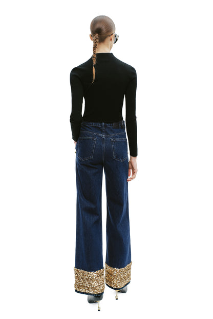 YES BY YESIR  beaded straight-leg jeans - PROP.