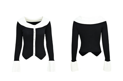 YES BY YESIR  one-shoulder pullover wool knit top - PROF.
