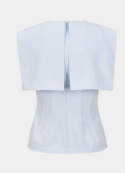 YES BY YESIR | Deconstructed Layered sleeveless Chiffon Shirt - SORALIA.