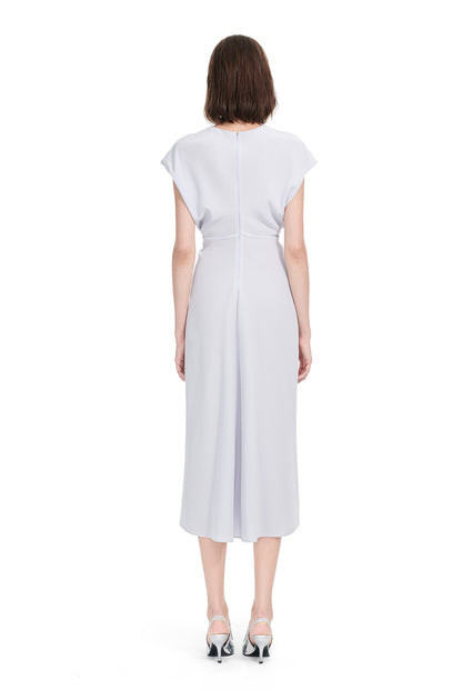 YES BY YESIR | Ye Qians Luxe Deconstructed Collar Long Dress with Quietly Cinched Waistline -SELENIA.