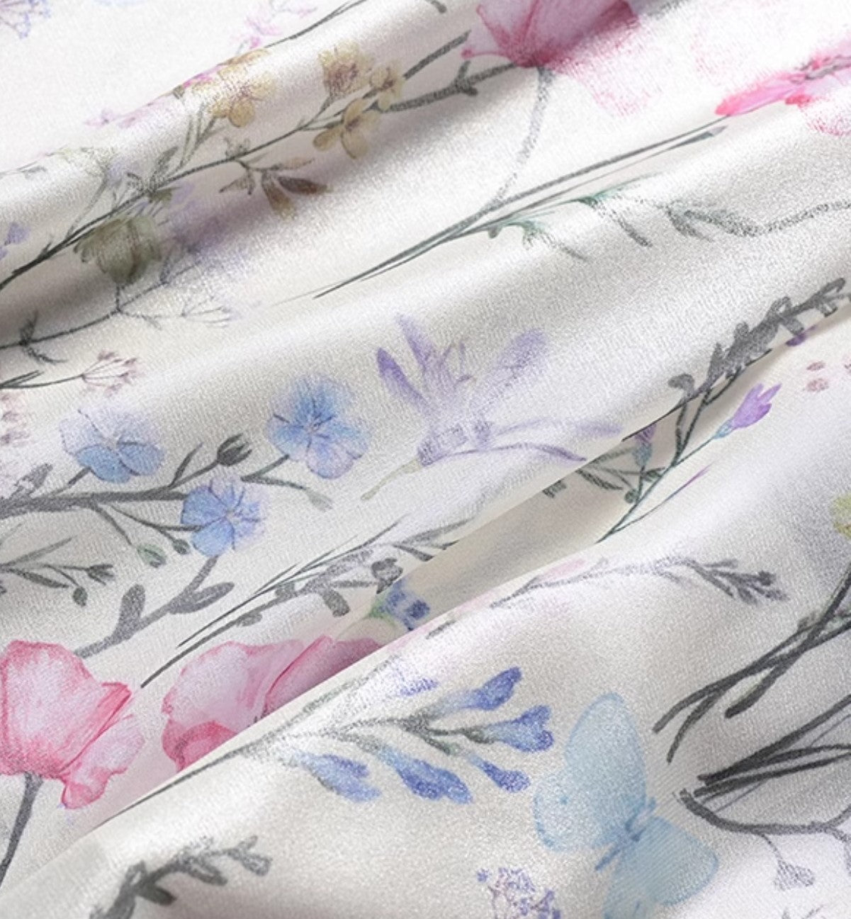 YES BY YESIR | Ye Qians Sprinkled Silver Floral Lace-Up Top with Dreamlike Garden Detail -SERENITA