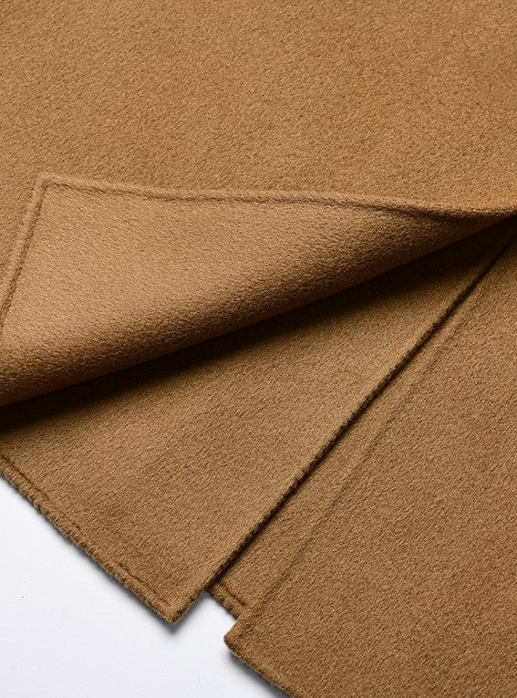 YES BY YESIR long woolen layered lapel jackets - STRAP.