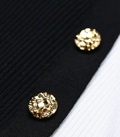 YES BY YESIR  Sheep wool dual tone crossbody knit top - STRET.