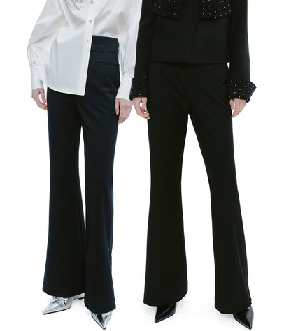 YES BY YESIR  ultra-high-waisted bootcut versatile slacks - TANT.