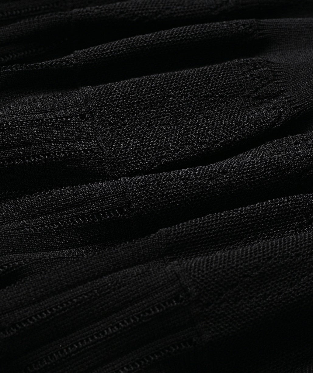 YES BY YESIR | Ye Qians Cut-Out Halterneck Knitted Dress with Sculptural Lines -THESSALIA.