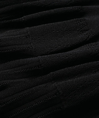 YES BY YESIR | Ye Qians Cut-Out Halterneck Knitted Dress with Sculptural Lines -THESSALIA.